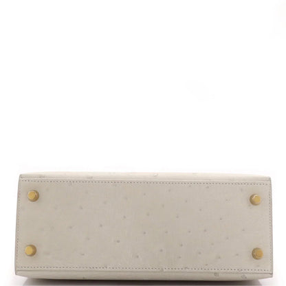 Kelly II Sellier Mini Beton Ostrich Gold Hardware
