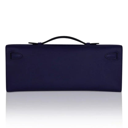 Kelly Cut Bag Blue Encre Swift with Gold Hardware