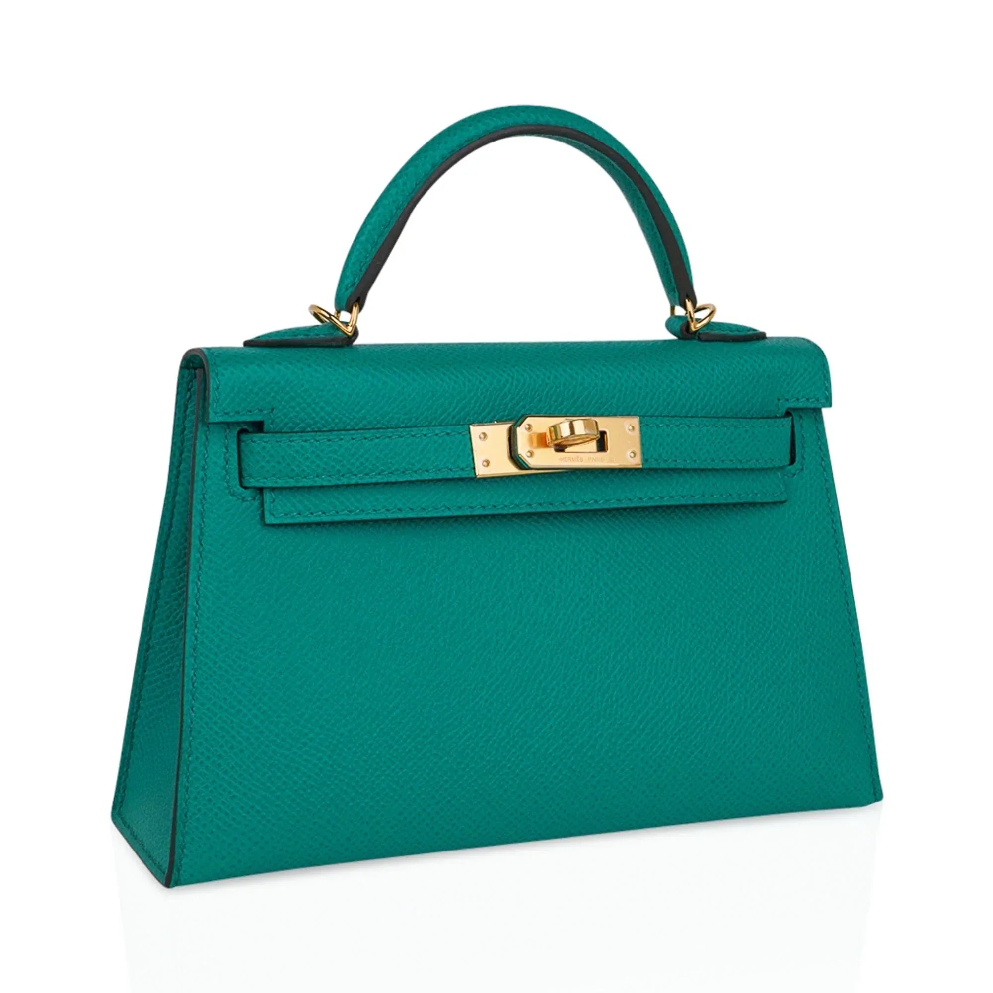 Kelly 20 Mini Sellier Bag Jade Epsom Leather Gold Hardware New w/Box