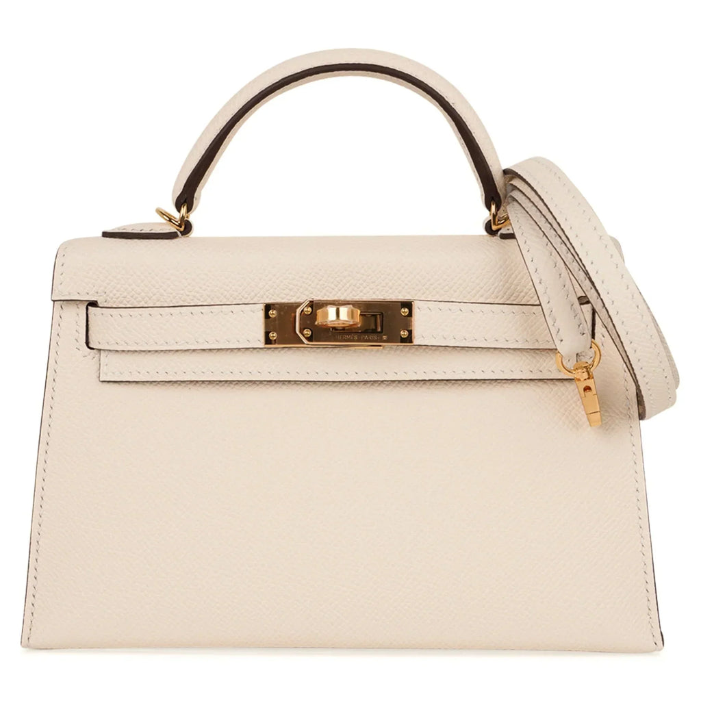 Mini Kelly 20 Bag Sellier Nata Epsom with Gold Hardware