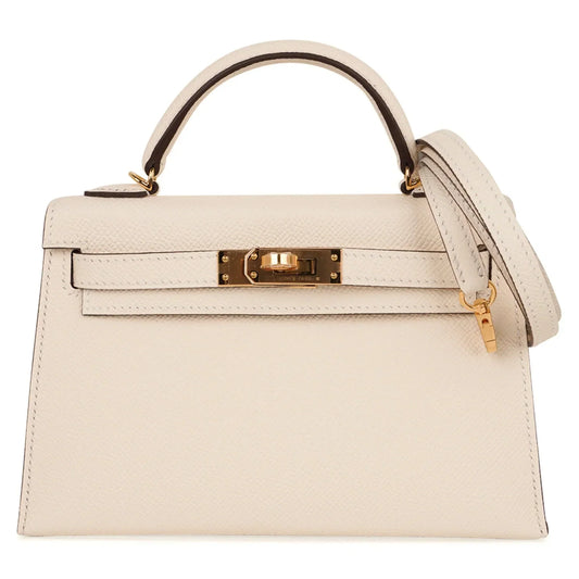 Mini Kelly 20 Bag Sellier Nata Epsom with Gold Hardware