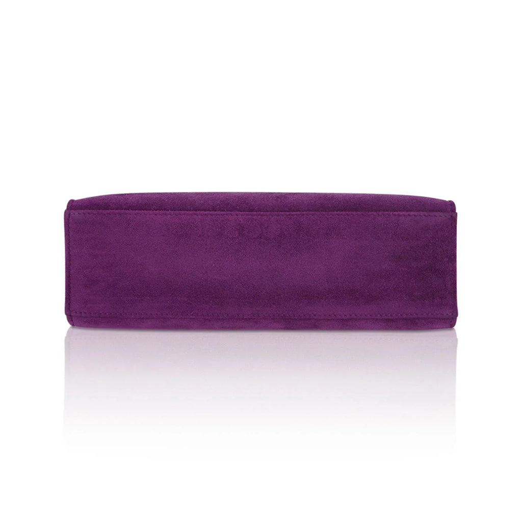 Limited Edition Kelly Pochette Violet Doblis Clutch Bag with Palladium Hardware