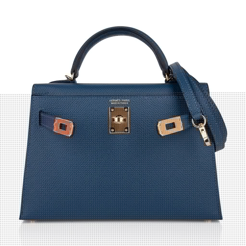 Kelly 20 Mini Sellier Bag Deep Blue Epsom Leather Gold Hardware