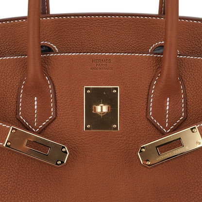 Birkin 30 Bag Barenia Faubourg Leather with Gold Hardware