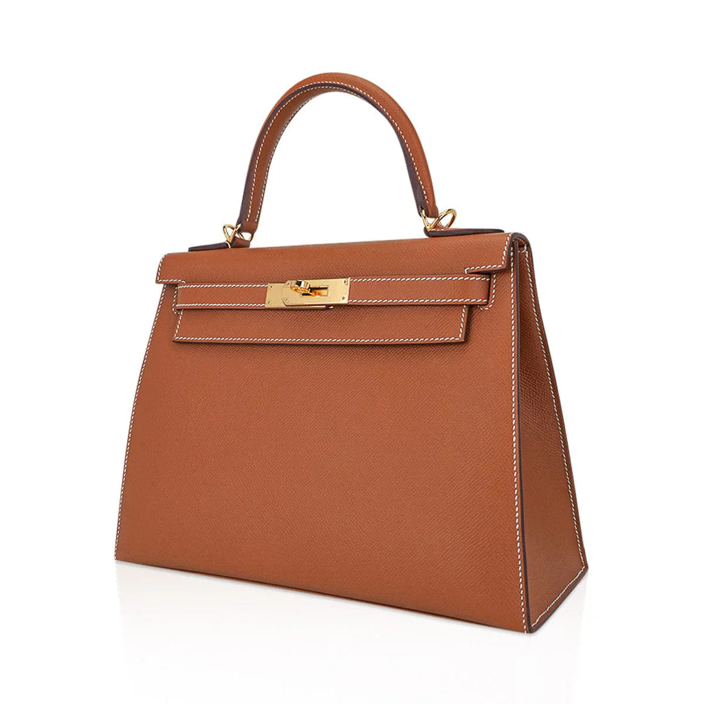 Kelly 28 Sellier Bag Gold Epsom Leather with Gold Hardware